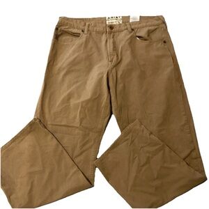 Ariat M5 Pants Mens 35x30 Beige Khaki Straight Fit Straight Leg Stretch Work